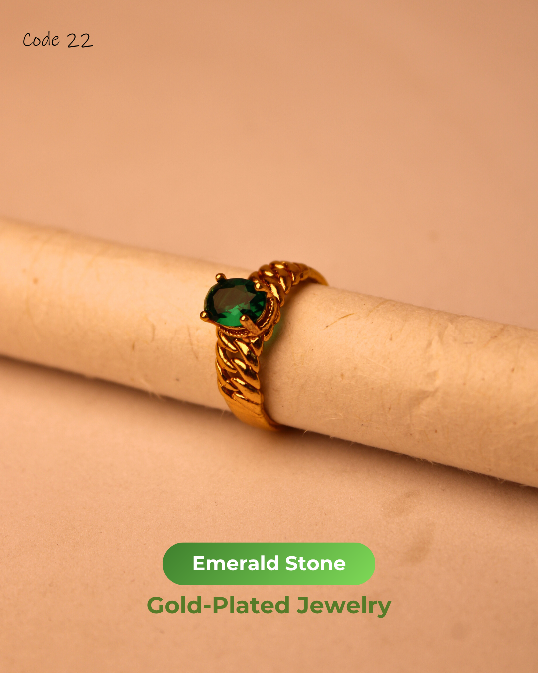 Emerald Stone Gold Plated Jewelry | 22