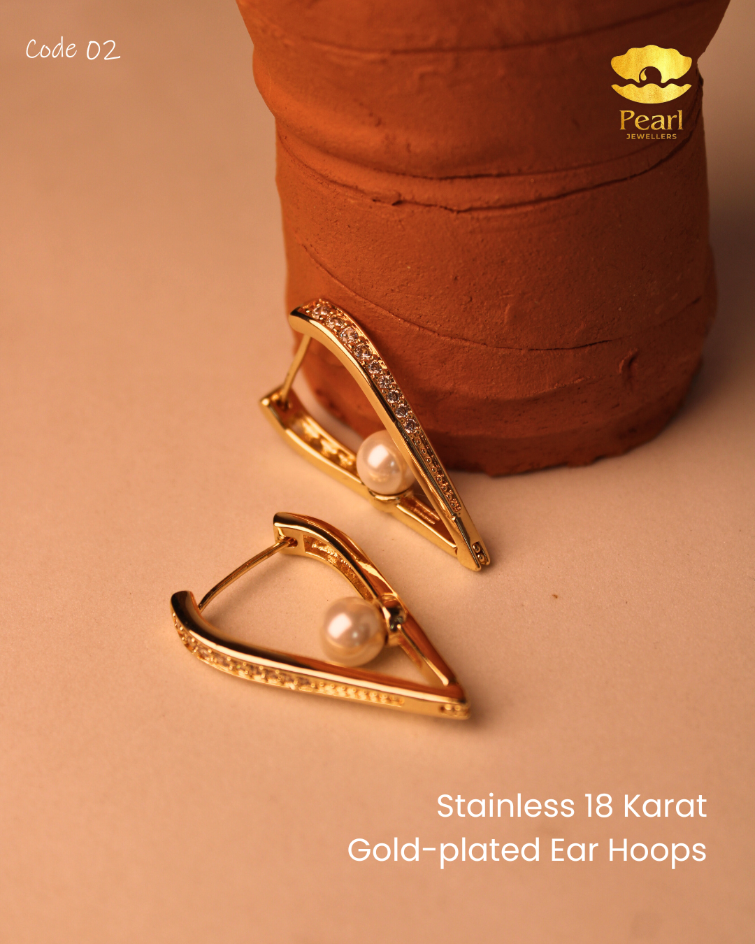 Stainless Gold-plated Ear Hoops | N2