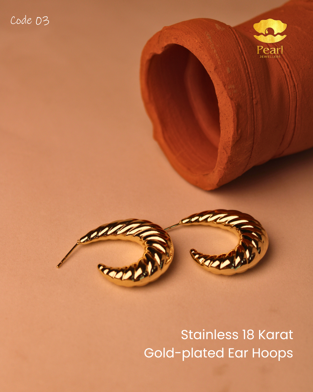 Stainless Gold-plated Ear Hoops | N3