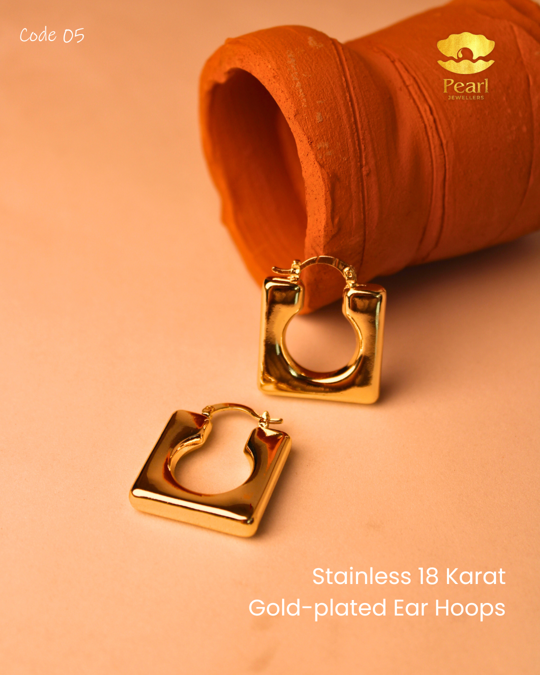 Stainless Gold-plated Ear Hoops | N5