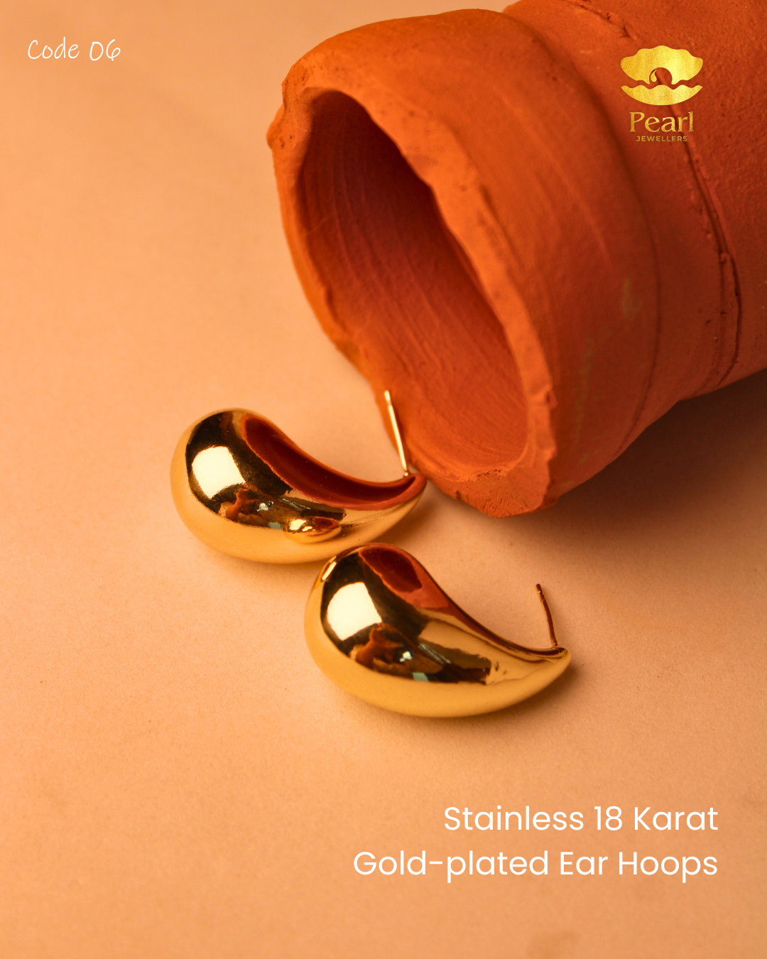 Stainless Gold-plated Ear Hoops | N6