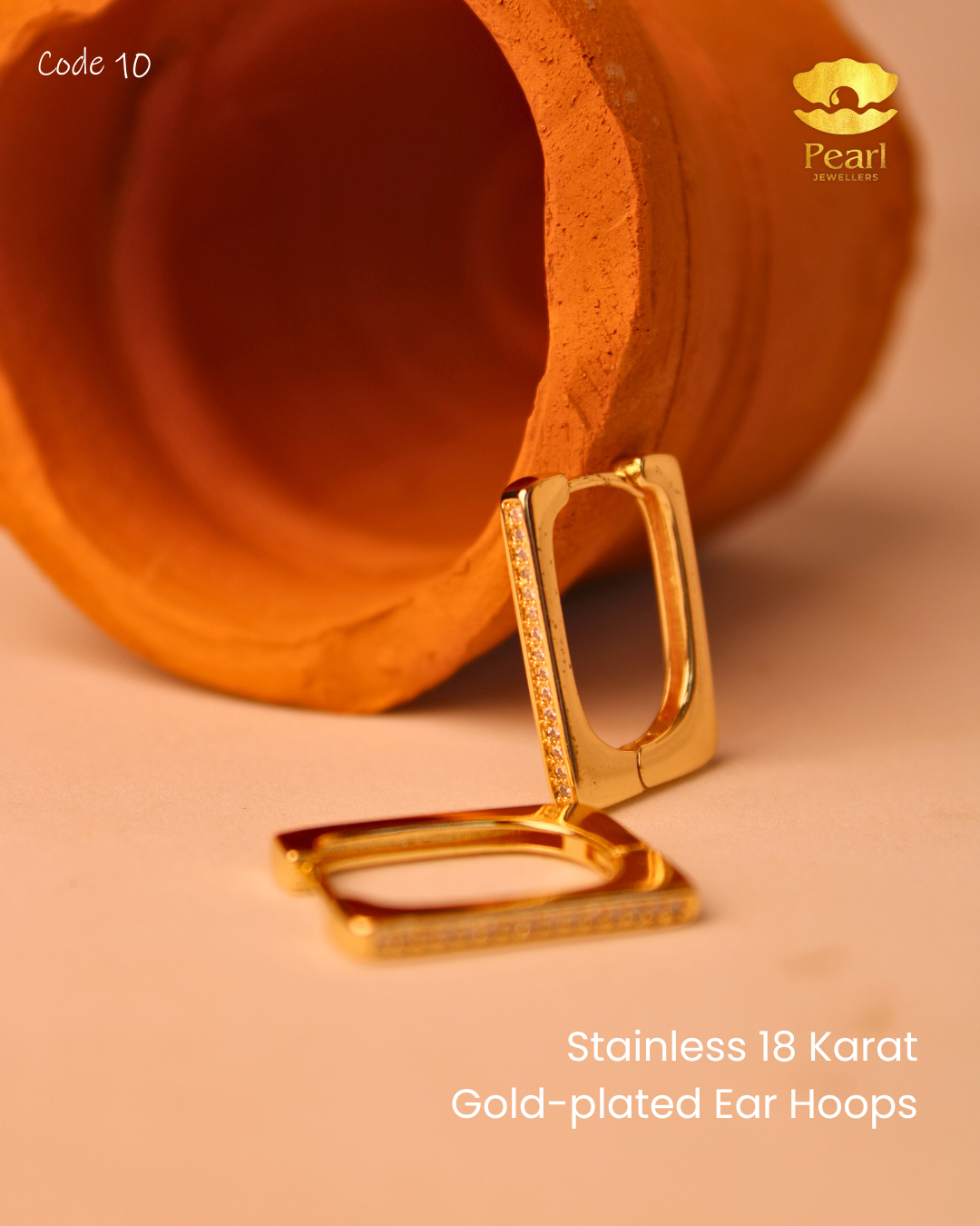 Stainless Gold-plated Ear Hoops | N10