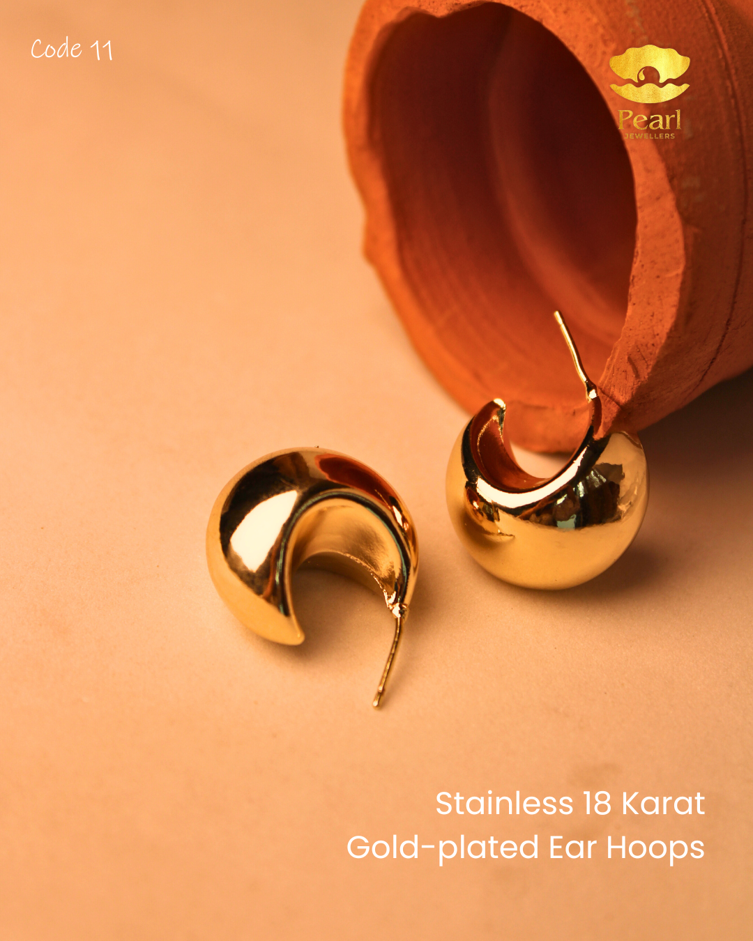 Stainless Gold-plated Ear Hoops | N11