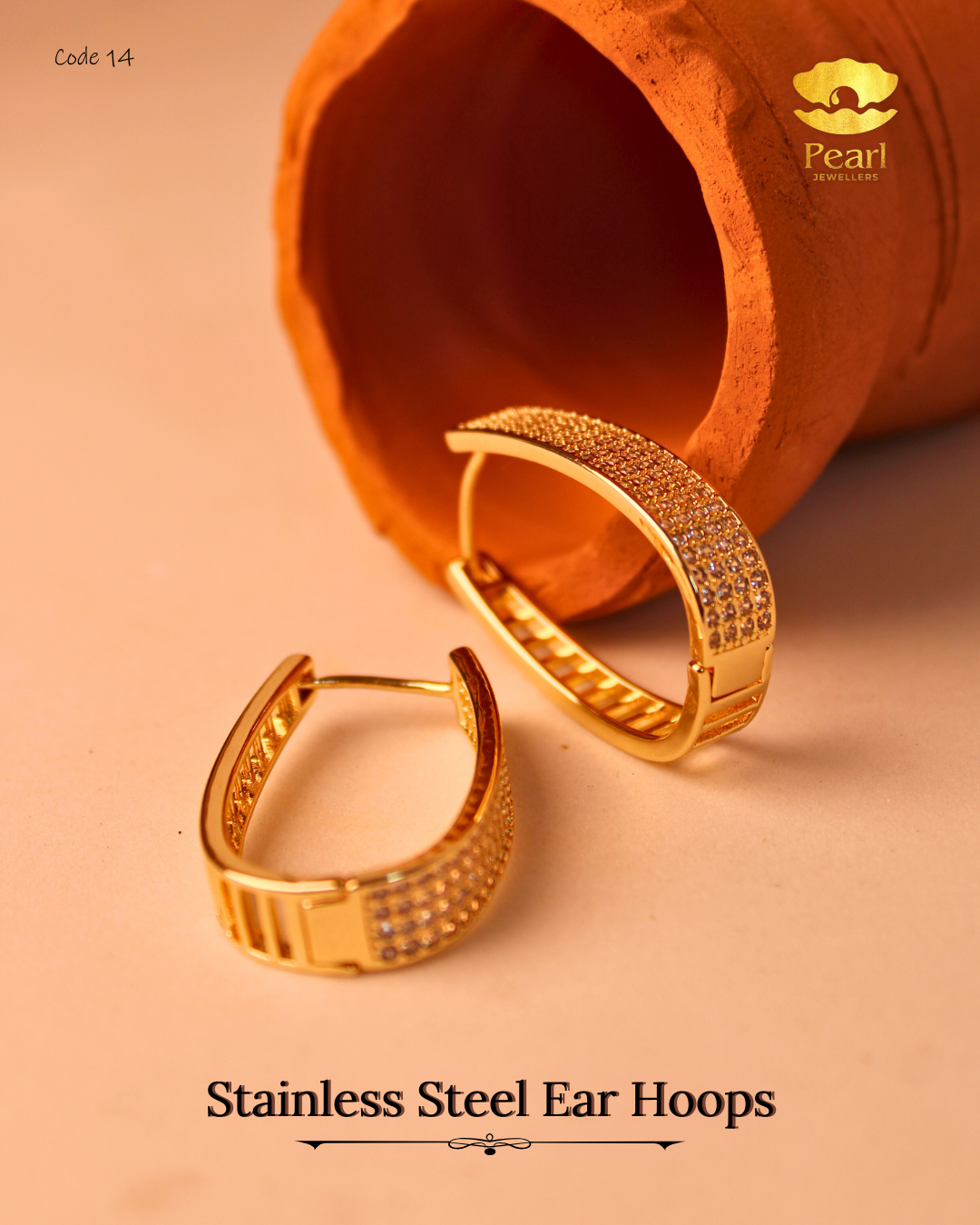 Stainless Gold-plated Ear Hoops | N14