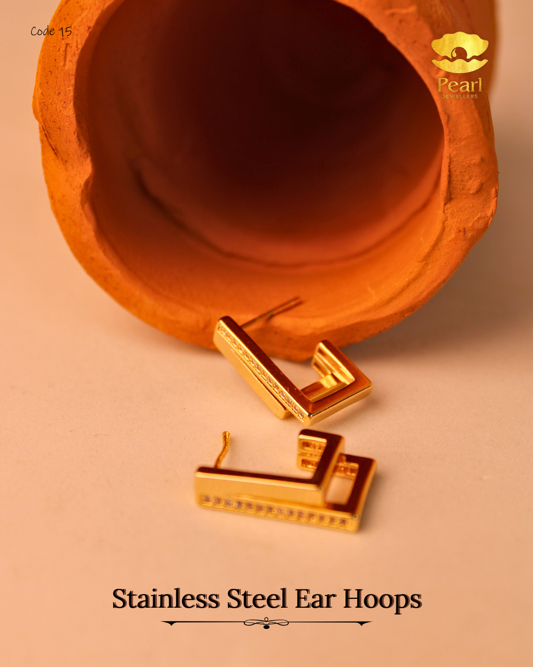 Stainless Gold-plated Ear Hoops | N15