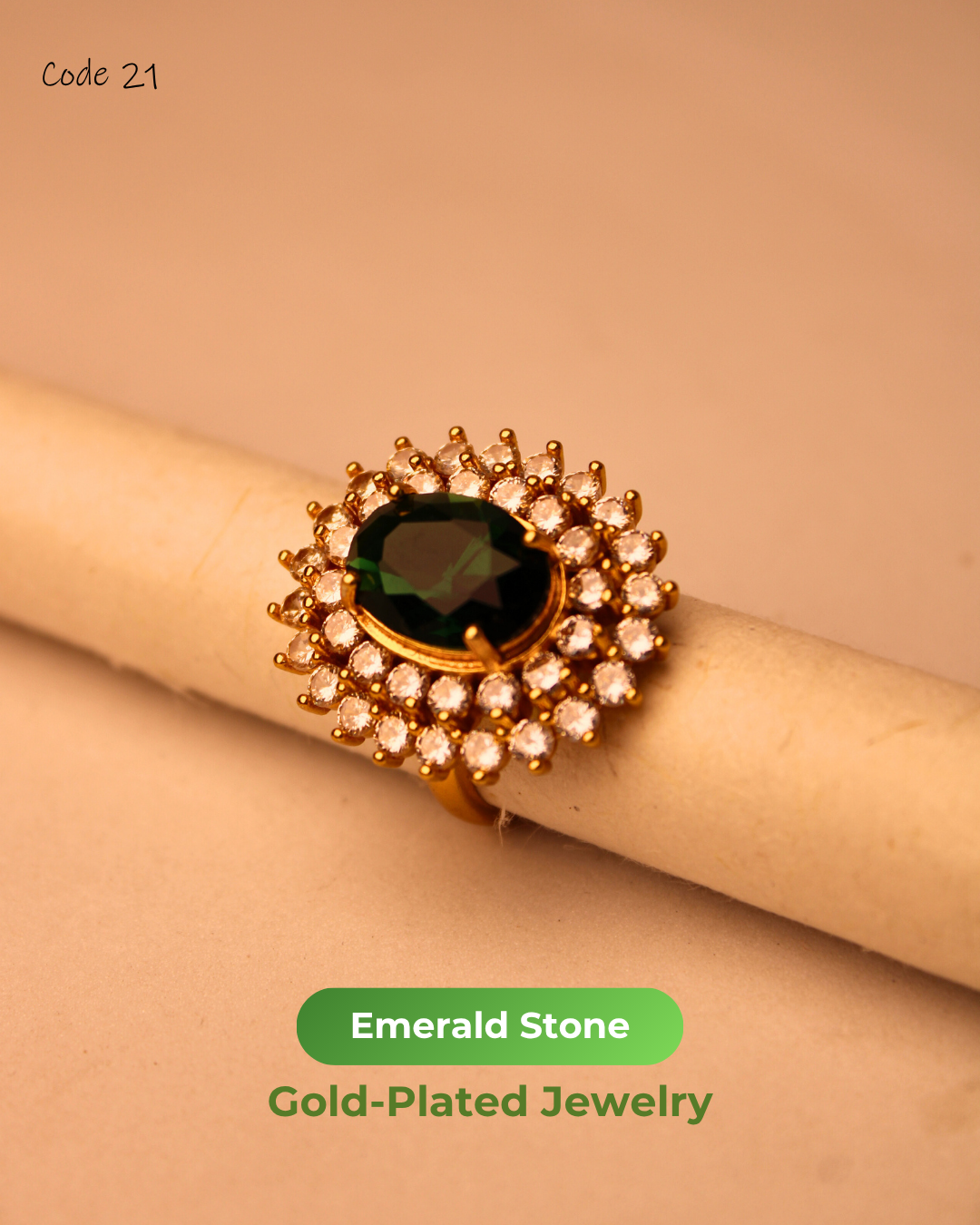 Emerald Stone Gold Plated Jewelry | 21