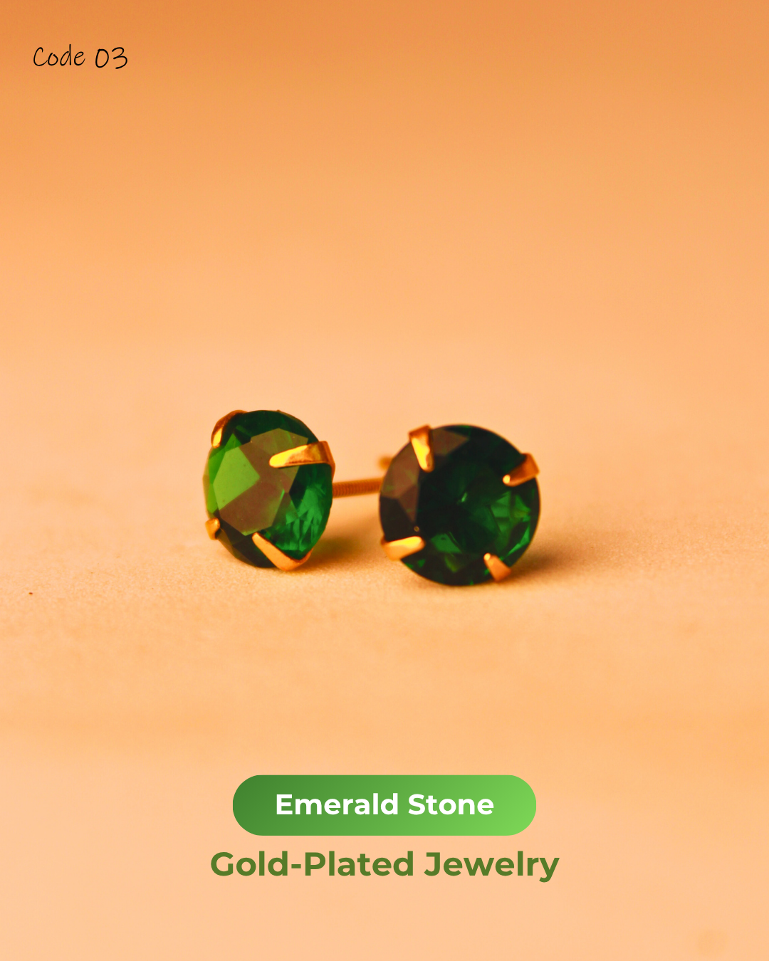 Emerald Stone Gold Plated Jewelry | 03