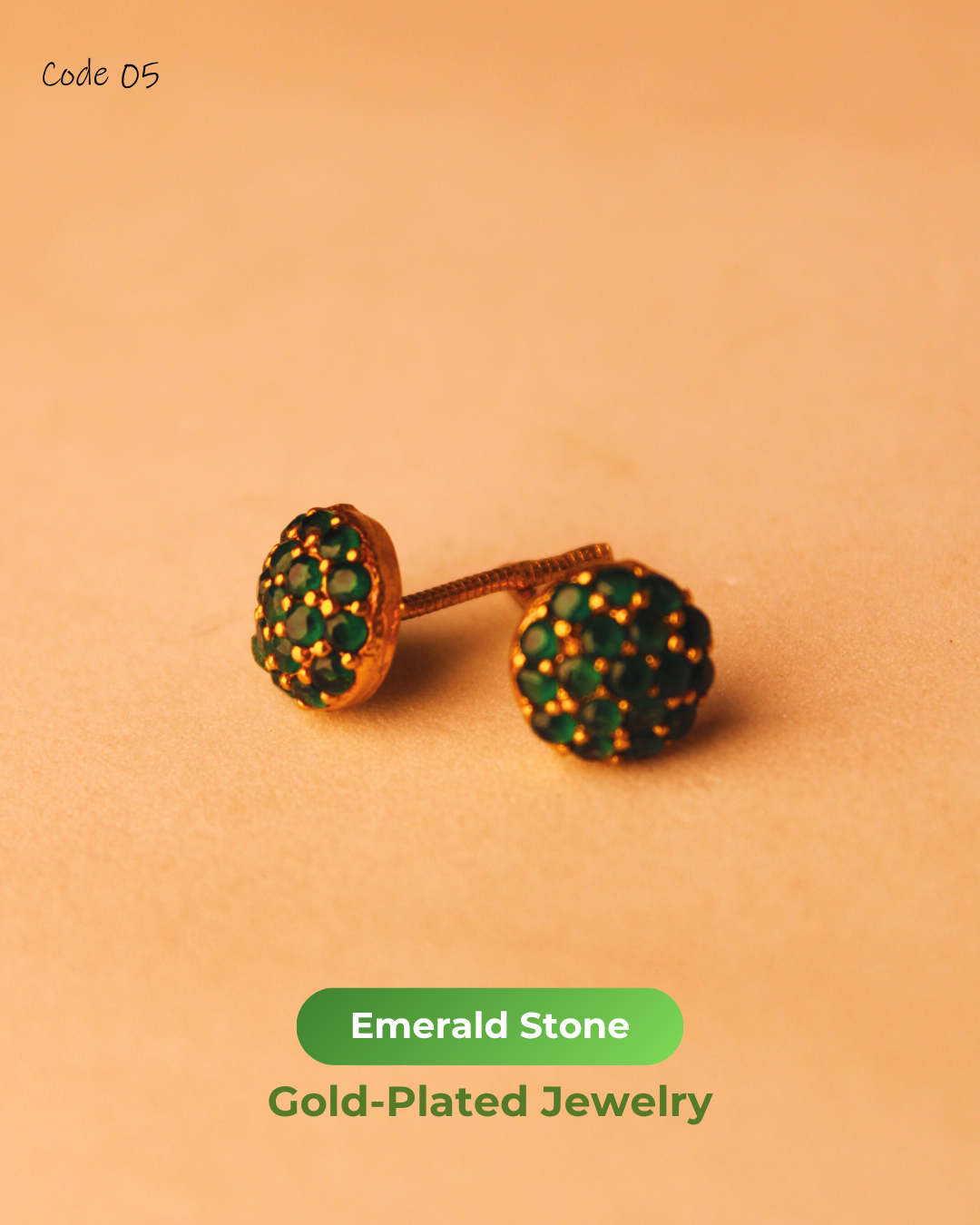 Emerald Stone Gold Plated Jewelry | 05