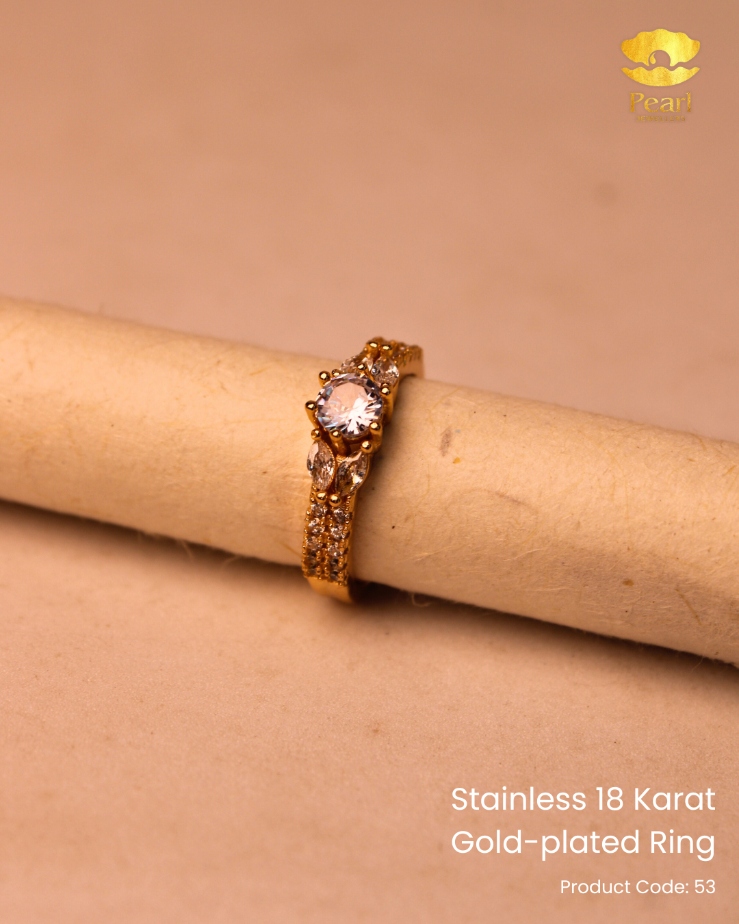 Stainless 18K Gold Plated Ring | 53