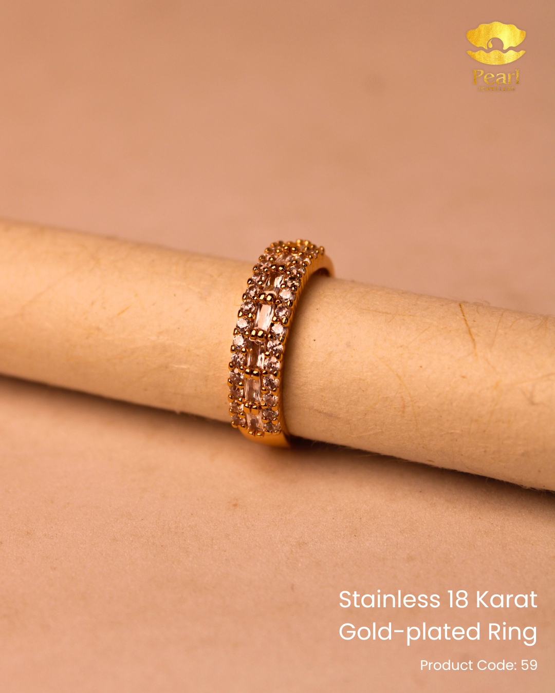 Stainless 18K Gold Plated Ring | 59