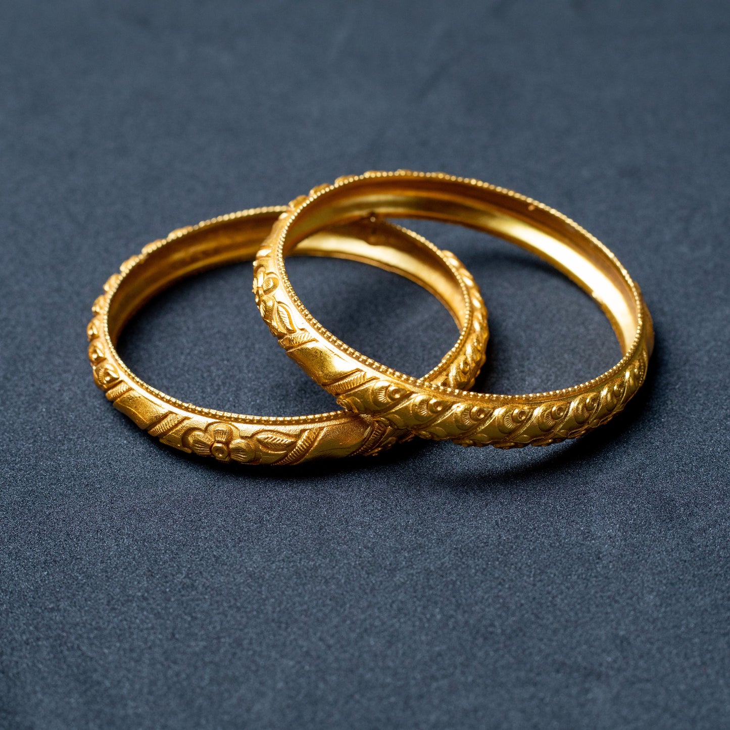 Floral Engraved Bangles