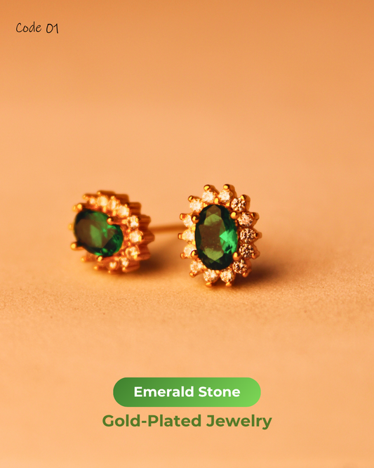 Emerald Stone Gold Plated Jewelry | 01