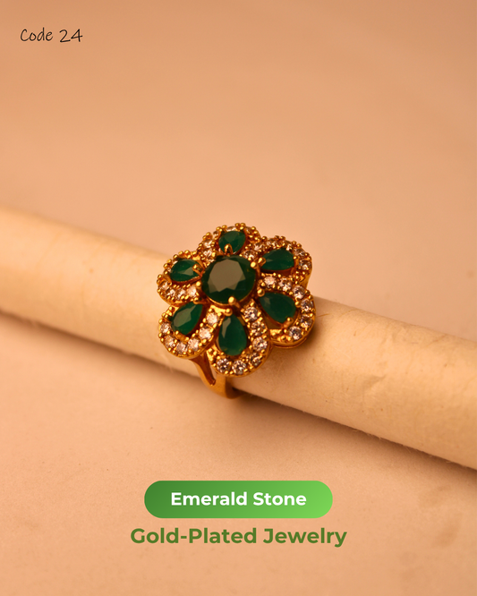 Emerald Stone Gold Plated Jewelry | 24