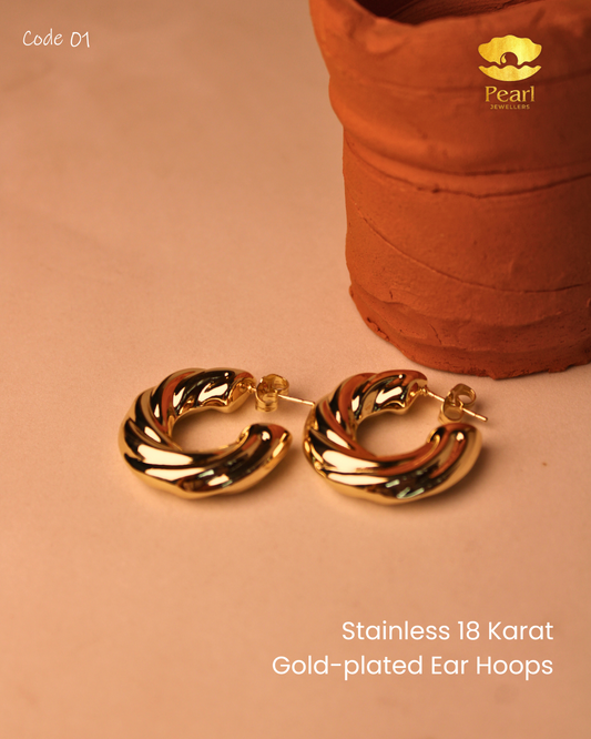 Stainless Gold-plated Ear Hoops | N1