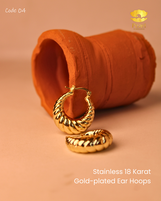 Stainless Gold-plated Ear Hoops | N4