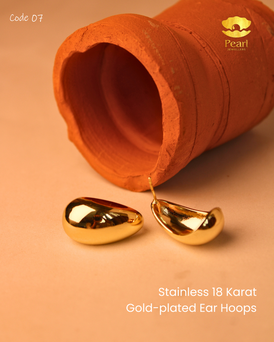 Stainless Gold-plated Ear Hoops | N7