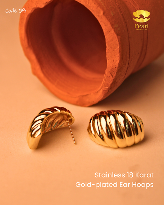 Stainless Gold-plated Ear Hoops | N8