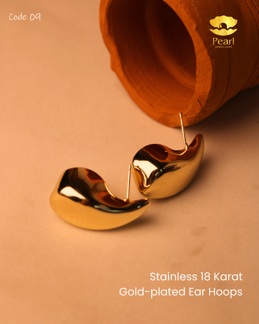 Stainless Gold-plated Ear Hoops | N9