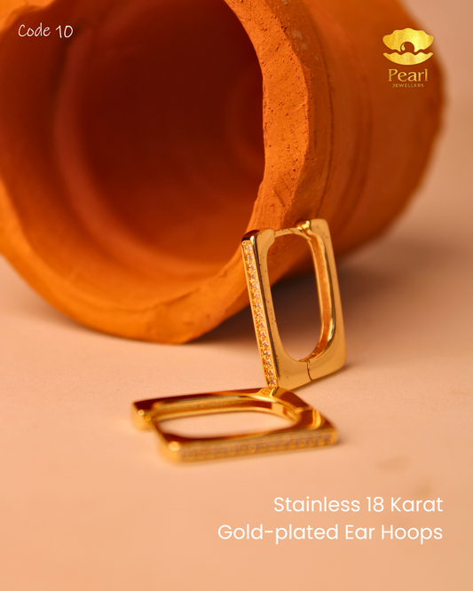 Stainless Gold-plated Ear Hoops | N10