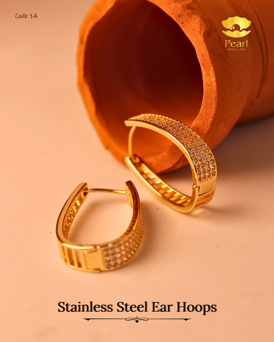 Stainless Gold-plated Ear Hoops | N14
