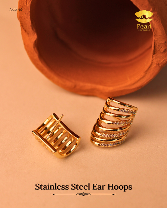 Stainless Gold-plated Ear Hoops | N16
