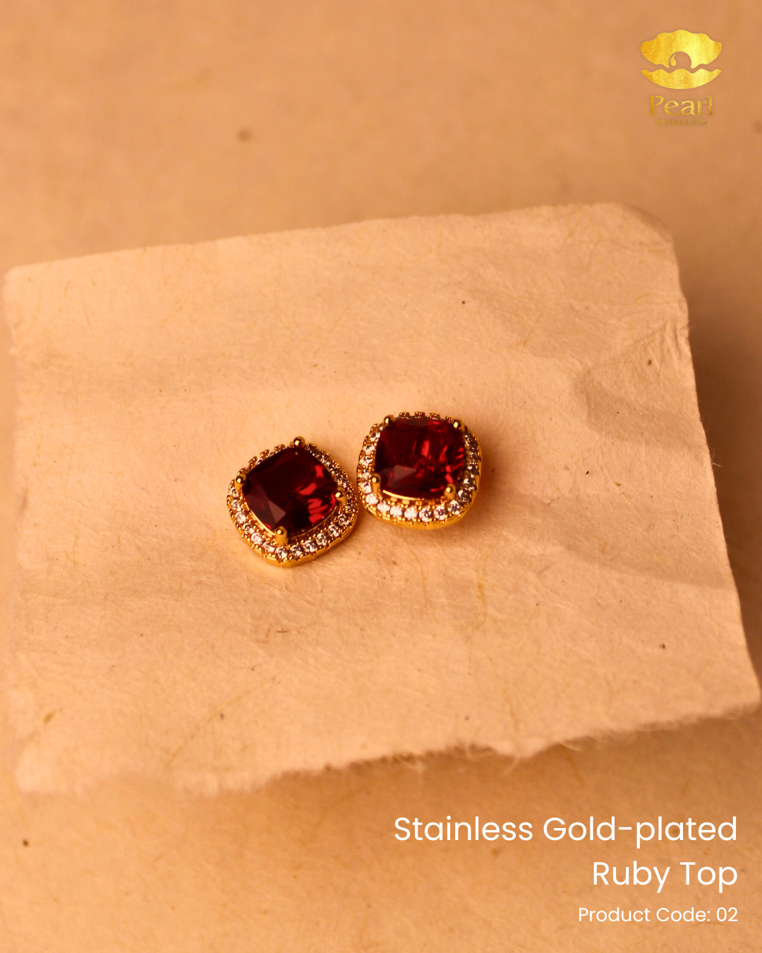 Stainless Gold-plated Ruby Top | 2