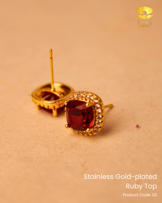 Stainless Gold-plated Ruby Top | 2