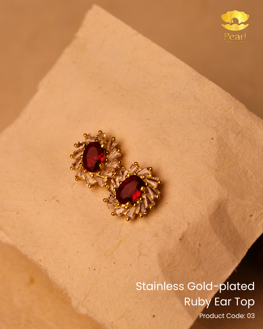 Stainless Gold-plated Ruby Top | 3