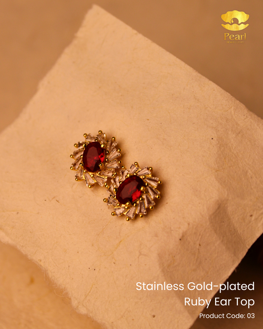 Stainless Gold-plated Ruby Top | 3