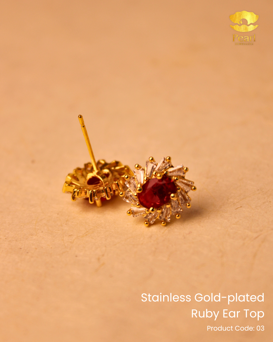 Stainless Gold-plated Ruby Top | 3