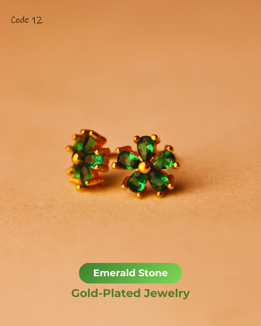 Emerald Stone Gold Plated Jewelry | 12