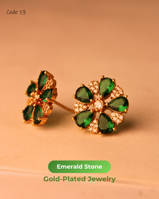 Emerald Stone Gold Plated Jewelry | 13