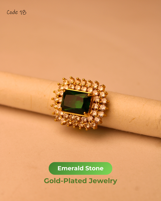 Emerald Stone Gold Plated Jewelry | 18