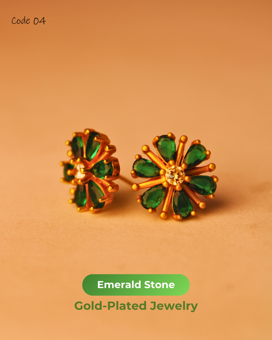 Emerald Stone Gold Plated Jewelry | 04