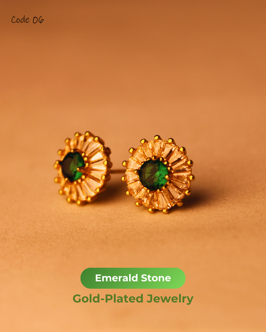 Emerald Stone Gold Plated Jewelry | 06