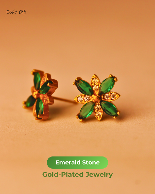 Emerald Stone Gold Plated Jewelry | 08
