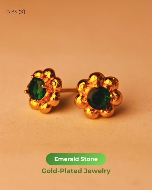 Emerald Stone Gold Plated Jewelry | 09