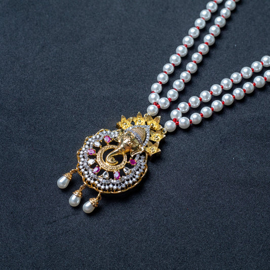Regal Pearl Temple Necklace